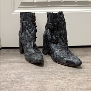 Freebird Joey Blue Snake Multi Ankle Bootie